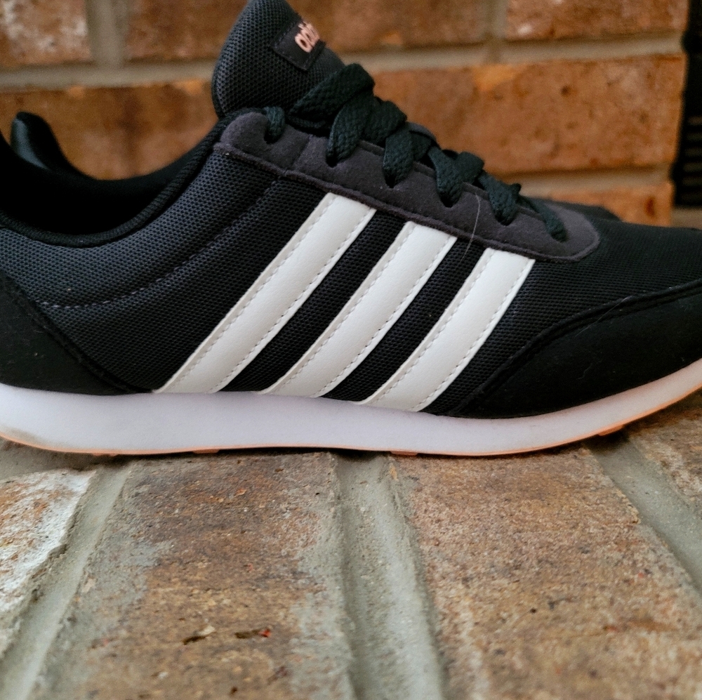 Pink and white Adidas